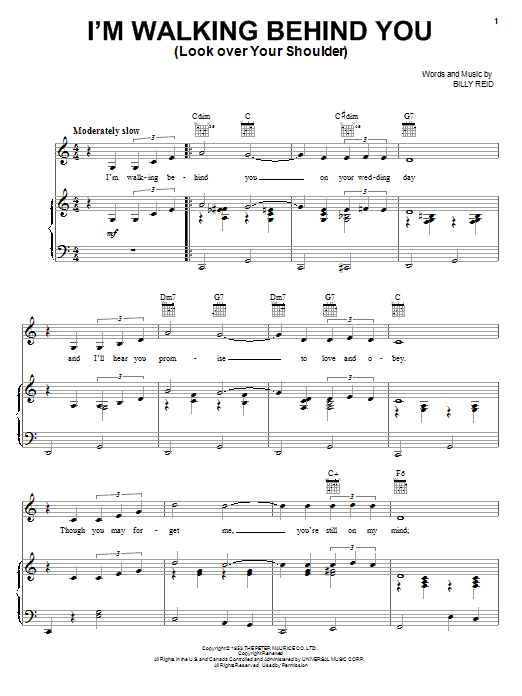 Product gallery: Page 1 of 1 I'm Walking Behind You (Look Over Your Shoulder), Eddie Fisher