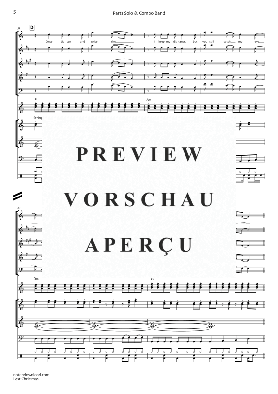 Product gallery: Page 10 of 11 Last Christmas, Wham!, Combo band and solo instruments in C, Bb, E flat, F and C bass clef