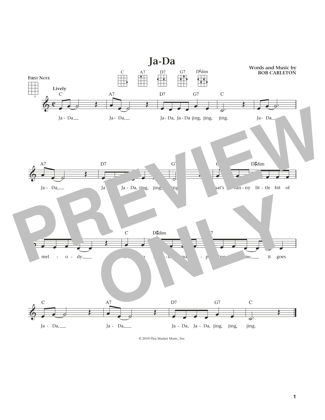 Product gallery: Page 1 of 1 Ja-Da (from The Daily Ukulele) (arr. Liz and Jim Beloff), Bob Carleton