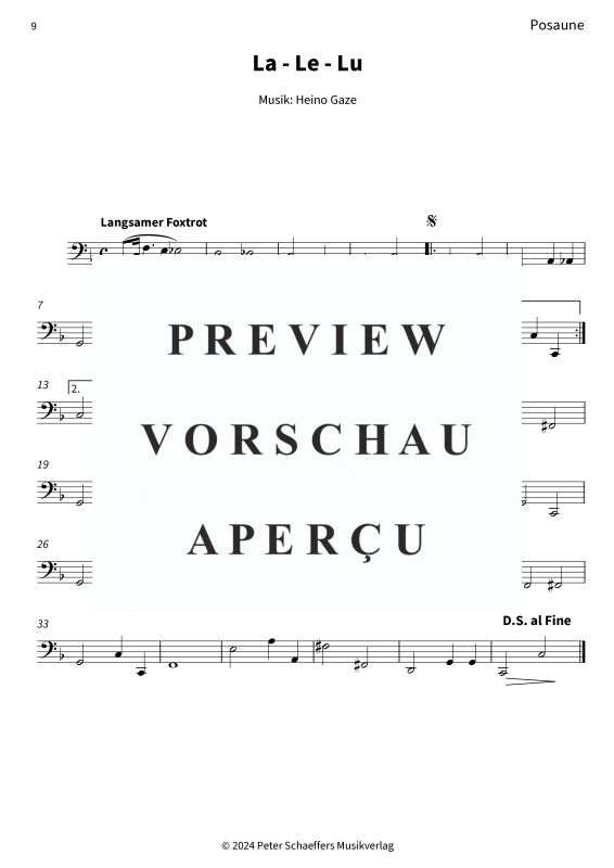 gallery: La - Le - Lu, Heinz Rühmann, (Blechbläser Quartett 2x Trompete in B, Horn in F+Posaune)