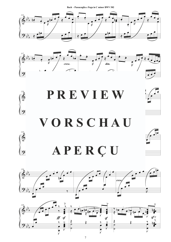 Produktgalerie: Seite 8 von 11 Passacaglia e Fuge in C-Moll BWV 582, , Cembalo/Klavier Solo