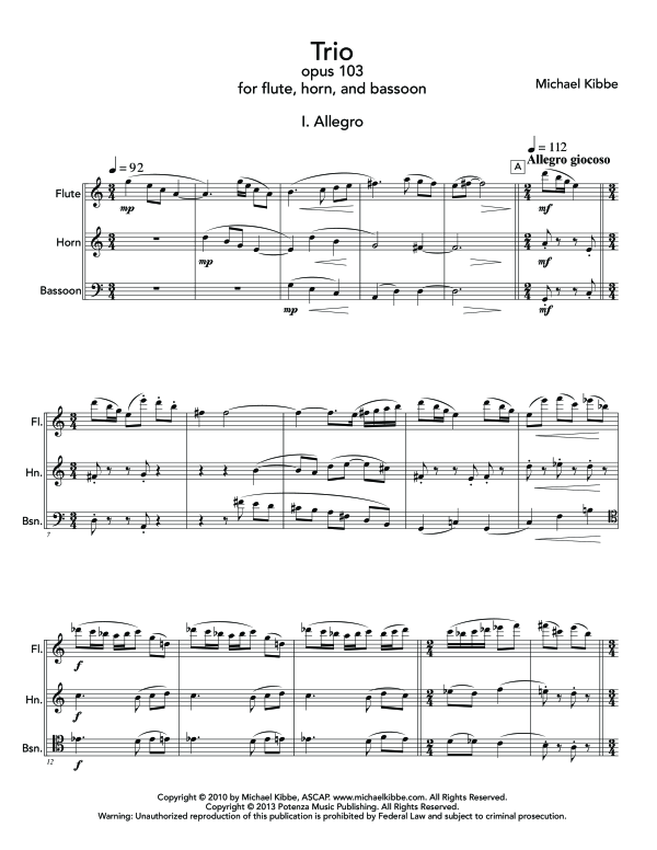 gallery: Trio, Op. 103, , (Holzbläser Trio Querflöte, Horn und Fagott)