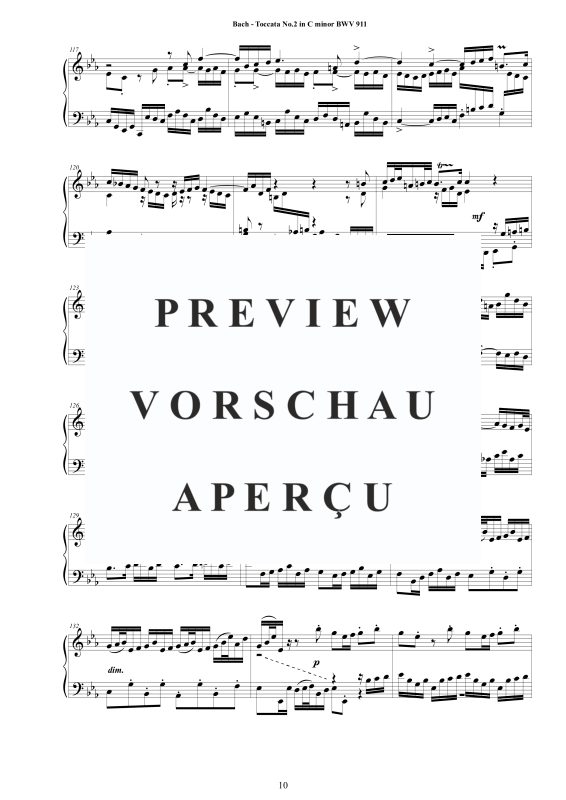 Produktgalerie: Seite 11 von 11 Toccata Nr. 2 in C-Moll BWV 911, , Cembalo/Klavier Solo