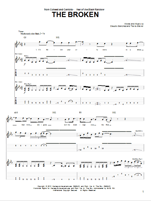 Produktgalerie: Seite 1 von 1 The Broken, Coheed And Cambria, Gitarre