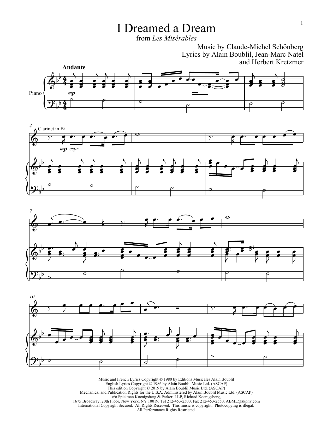 Produktbild zu: I Dreamed A Dream (from Les Miserables)