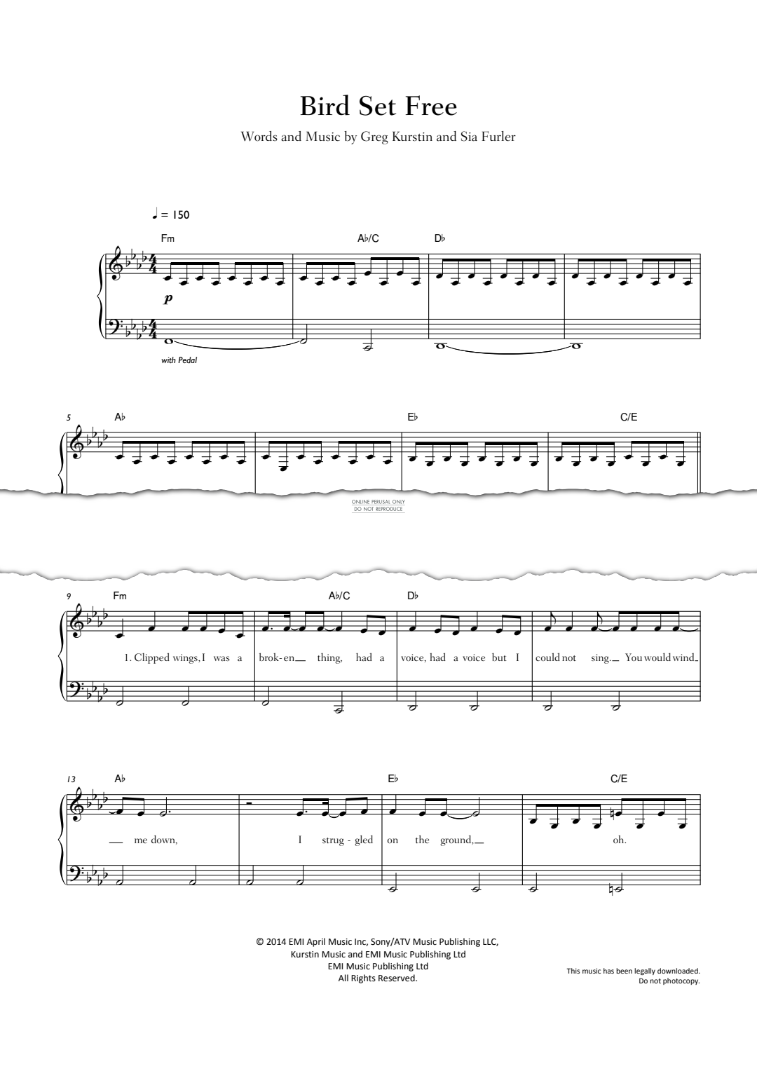 Product gallery: Page 1 of 1 Bird Set Free, Sia