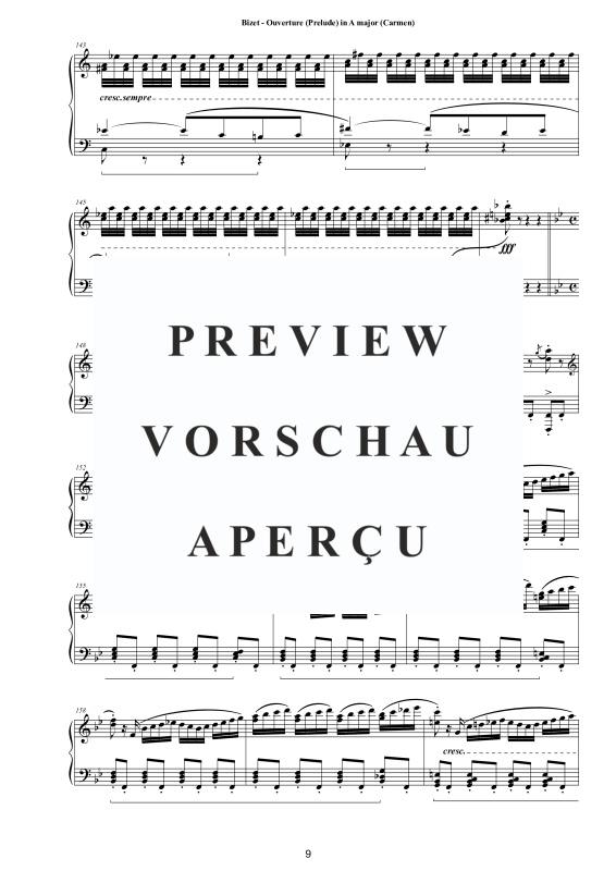Product gallery: Page 10 of 11 Ouverture (Prelude) in A major (Carmen), , Piano Easy