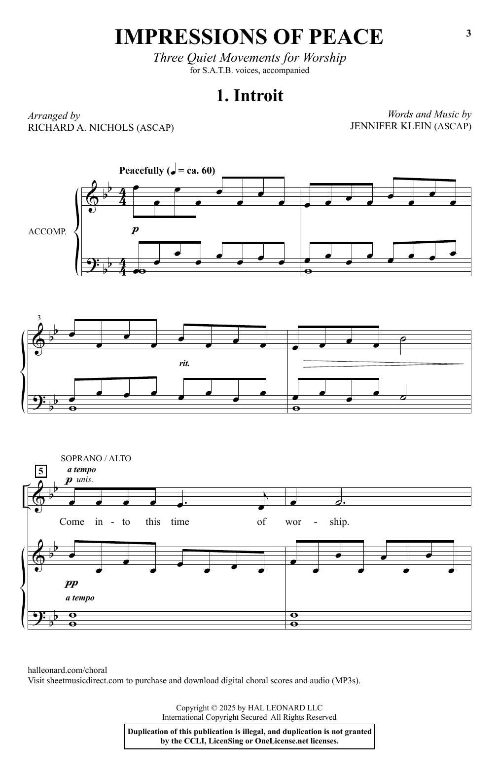 Produktbild zu: Impressions Of Peace (arr. Richard A. Nichols)