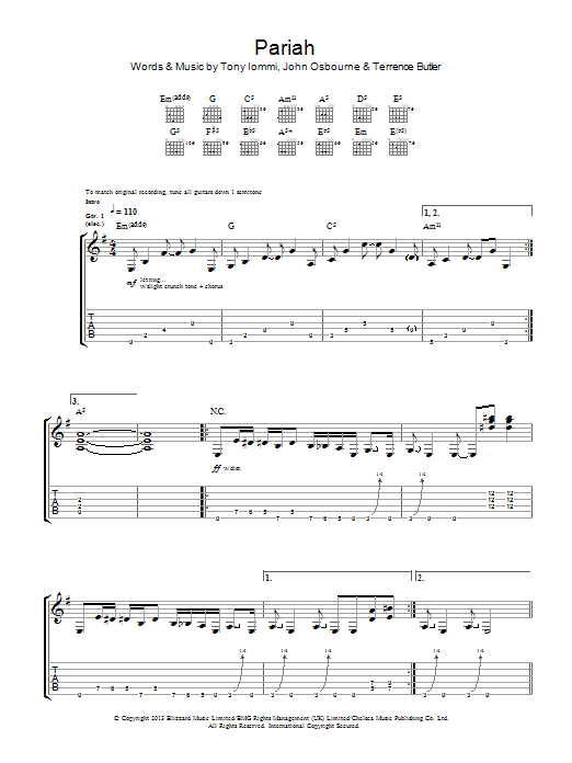 Produktgalerie: Seite 1 von 1 Pariah, Black Sabbath, Gitarre