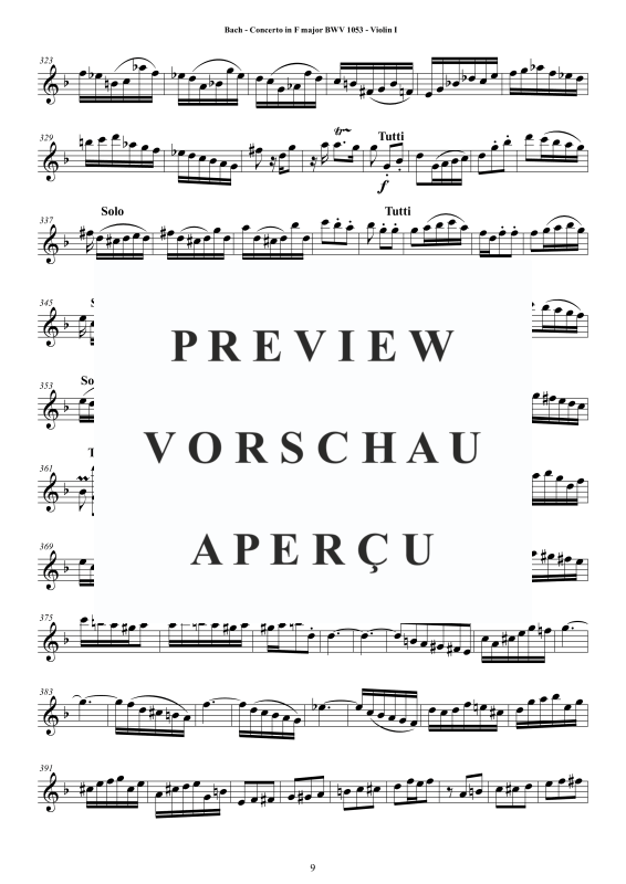 Product gallery: Page 10 of 11 Concerto in F-Dur BWV 1053, , String Quartet - Individual Parts