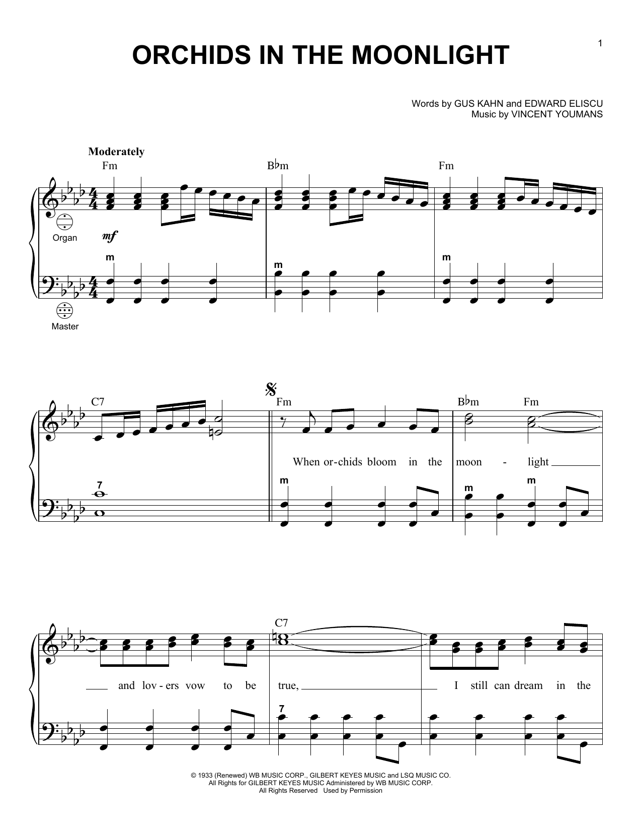 Product gallery: Page 1 of 1 Orchids In The Moonlight (arr. Gary Meisner), Vincent Youmans