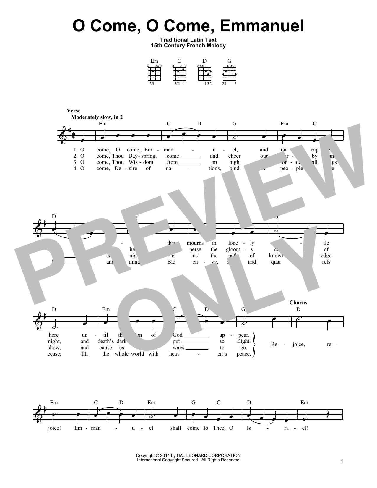 Product gallery: Page 1 of 1 O Come, O Come, Emmanuel, 15th Century French Melody
