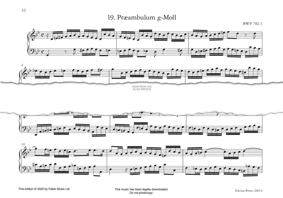 Produktgalerie: Seite 1 von 1 Præambulum g-Moll, G minor, BWV 782.1, Johann Sebastian Bach, Klavier