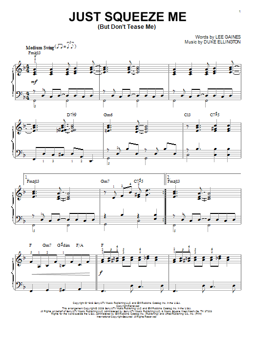 Product gallery: Page 1 of 1 Just Squeeze Me (But Don't Tease Me) (arr. Brent Edstrom), Duke Ellington