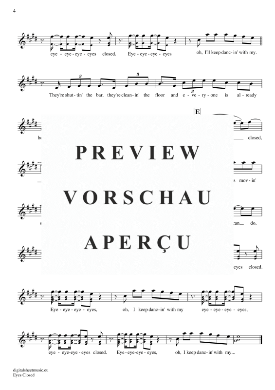 Product gallery: Page 5 of 5 Eyes Closed , Sheeran, Ed, Tenor Saxophone