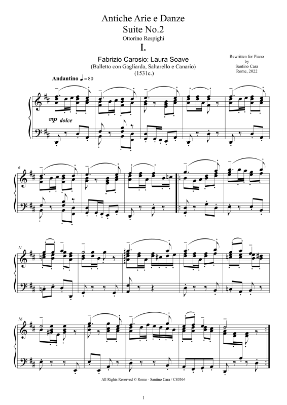 Produktbild zu: Suite No. 2 - Antiche Arie e DanzeOttorino Respighi