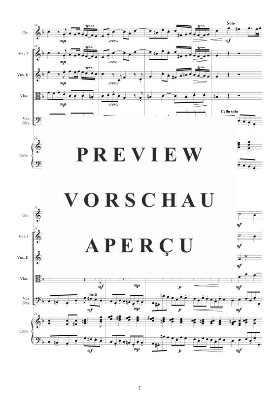 Produktgalerie: Seite 3 von 11 Oboen Konzert in F-Dur Nr. 1, , Oboe Solo, Streicherensemble und Cembalo BC