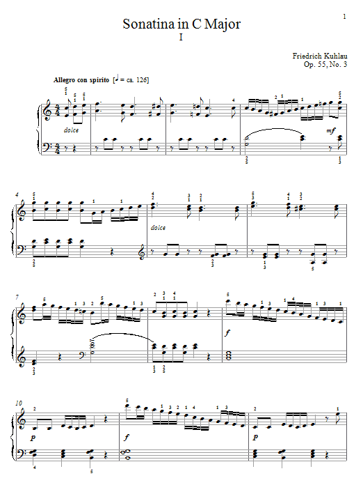 Product gallery: Page 1 of 1 Sonatina In C Major, Op. 55, No. 3, Friedrich Kuhlau