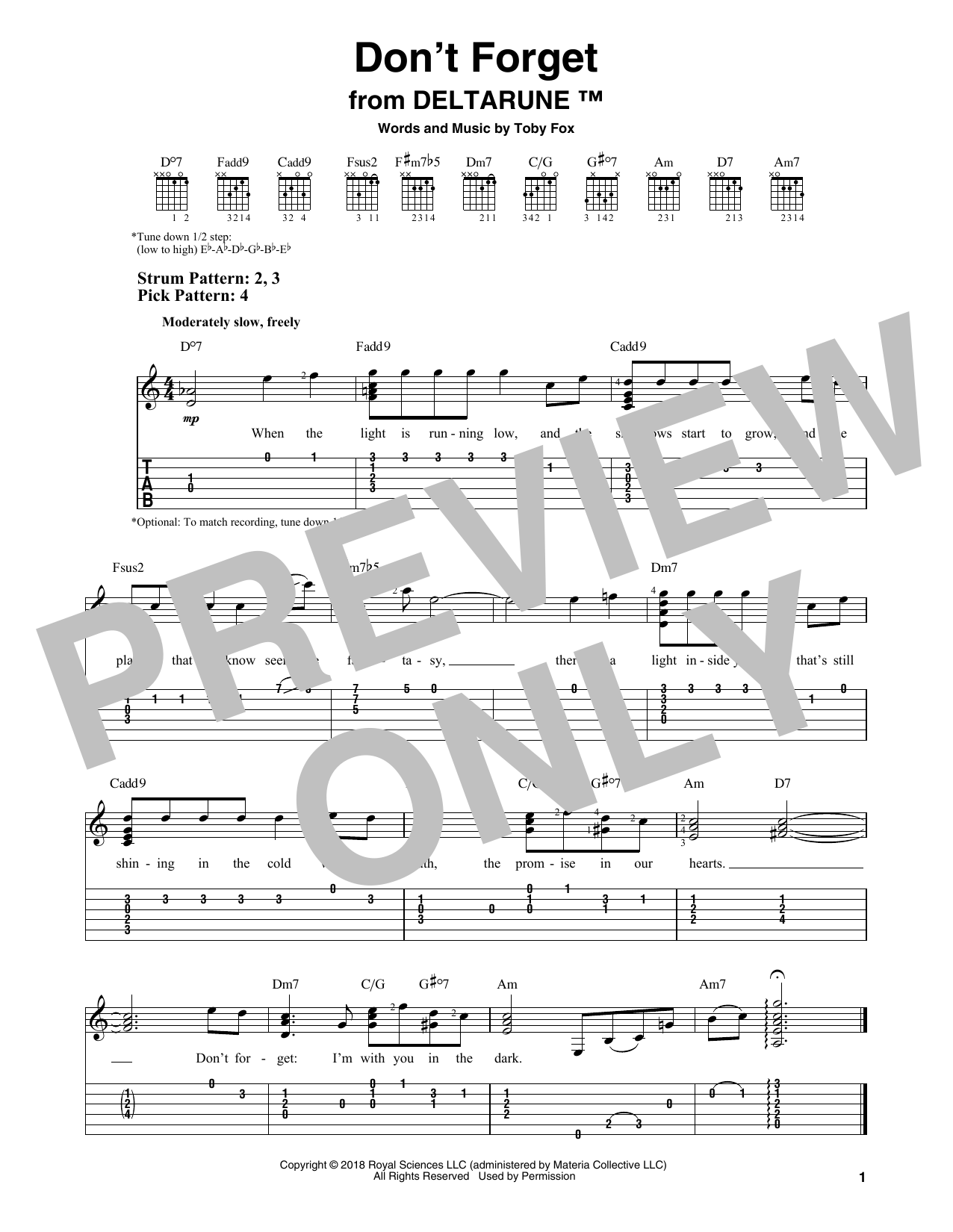 Product gallery: Page 1 of 1 Don't Forget (from Deltarune), Toby Fox