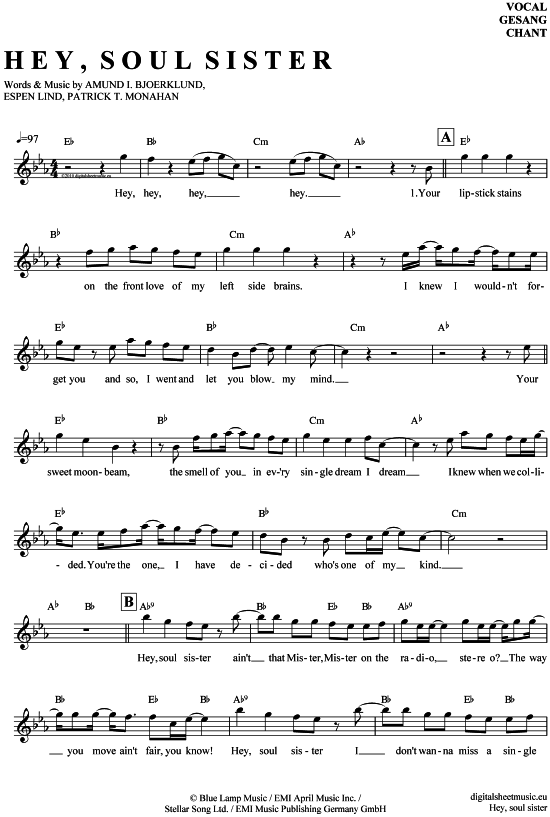 Product gallery: Page 1 of 4 Hey, soul sister , Train, (vocals)