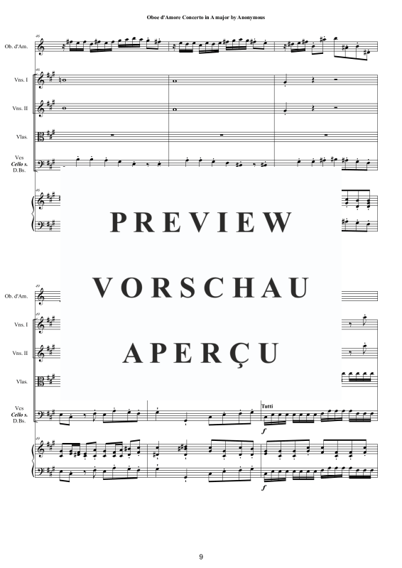 Product gallery: Page 10 of 11 Concerto in A-Dur, , Oboe D'Amore Solo, String Ensemble, and Harpsichord