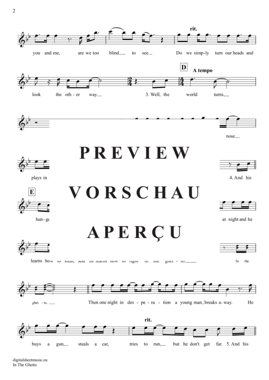 Produktgalerie: Seite 3 von 4 In The Ghetto , Presley, Elvis, (Oboe)