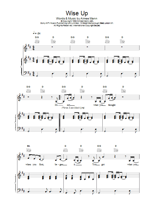 Produktgalerie: Seite 1 von 1 Wise Up, Aimee Mann, Gesang, Gitarre, Klavier