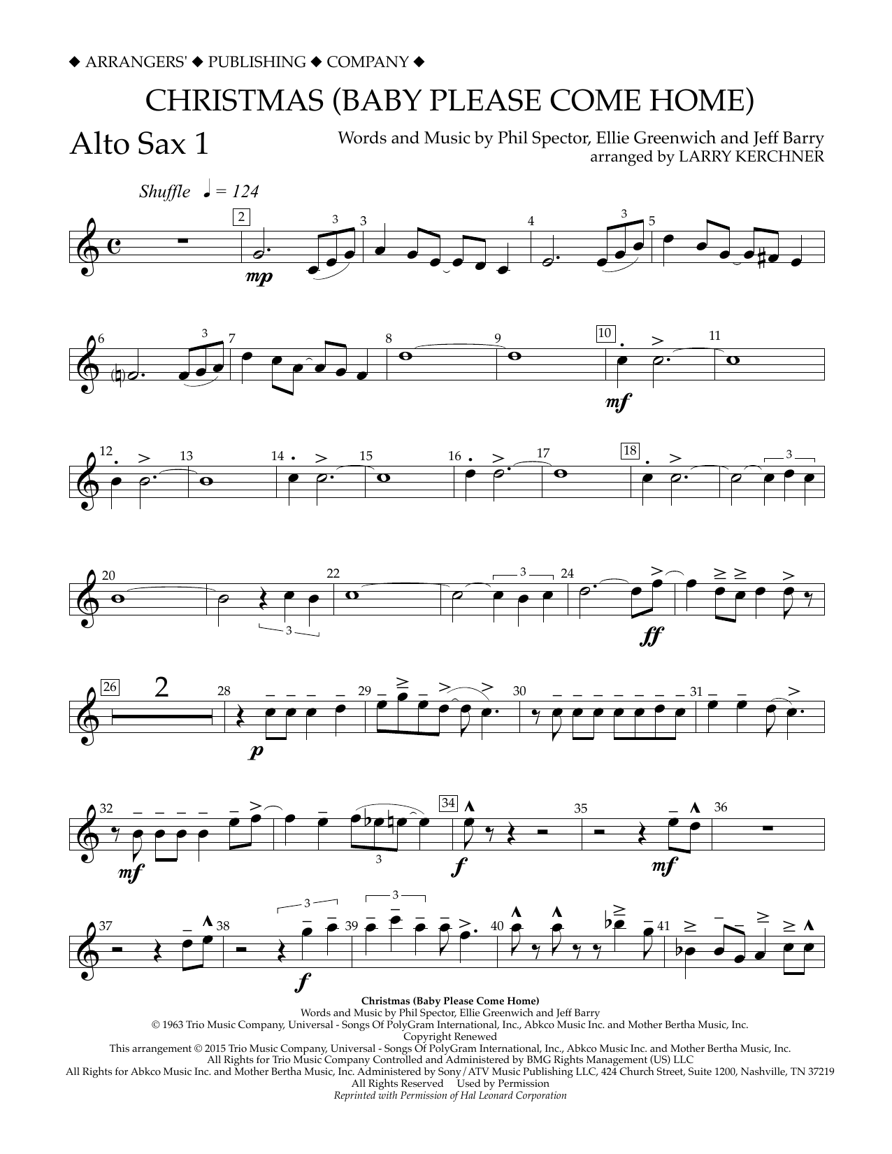 Product gallery: Page 1 of 1 Christmas (Baby Please Come Home) - Eb Alto Saxophone 1, Larry Kerchner