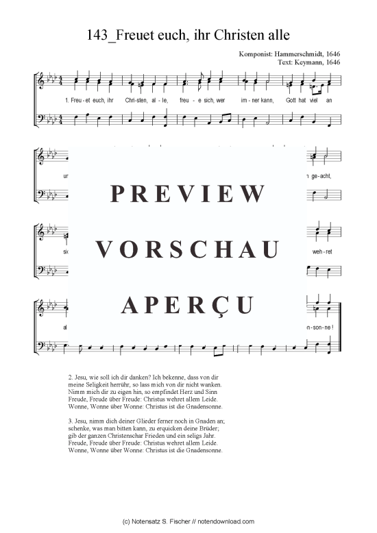 Produktbild zu: Freuet euch, ihr Christen alle Hammerschmidt, 1646 / Keymann, 1646