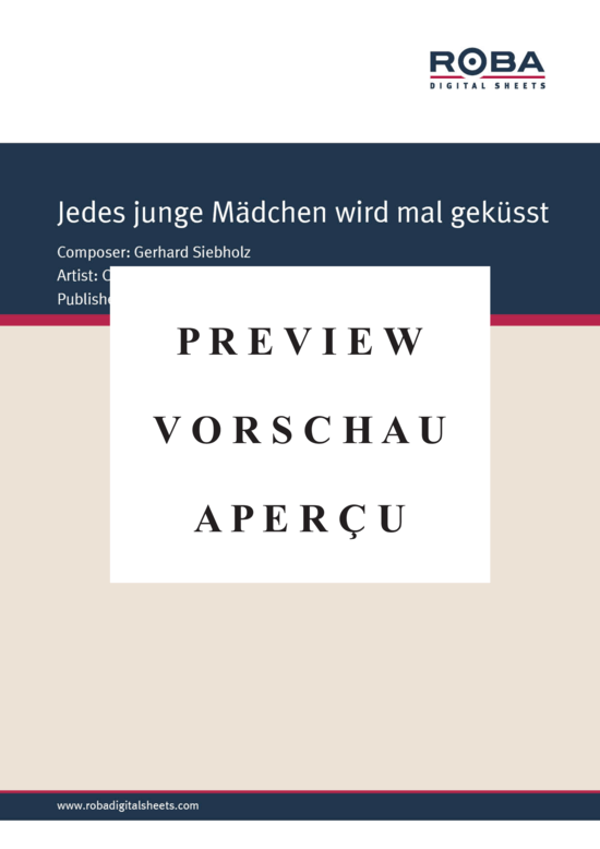Product gallery: Page 2 of 4 Jedes junge Mädchen wird mal geküsst , , Piano and Voice