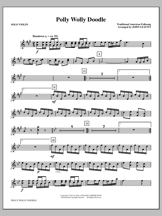 Produktbild zu: Polly Wolly Doodle - Solo Violin
