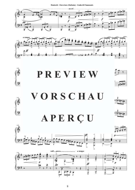 Produktgalerie: Seite 10 von 11 Ouverture (Sinfonia) - Linda di Chamounix Piano Version, , Klavier Solo