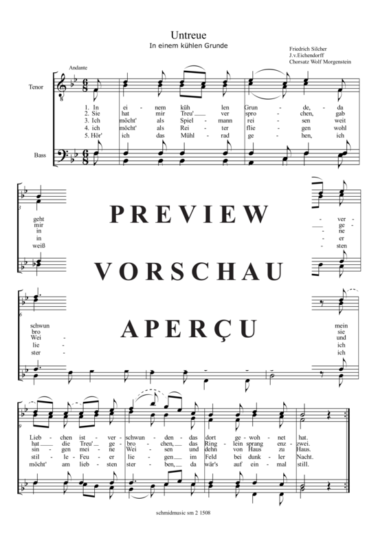 Product picture to: Untreue In einem kühlen Grunde Friedrich Silcher