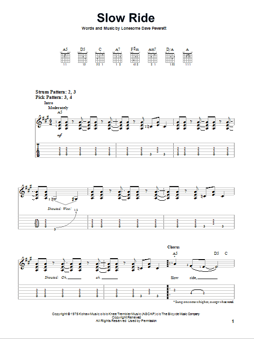 Produktgalerie: Seite 1 von 1 Slow Ride, Foghat, Gitarre