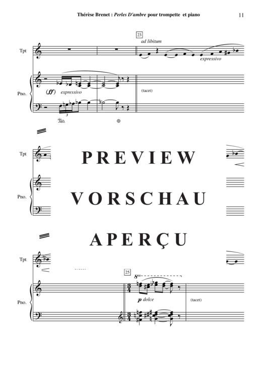 Produktgalerie: Seite 12 von 21 Perles d'Ambre , , (Trompete in B oder C + Klavier)
