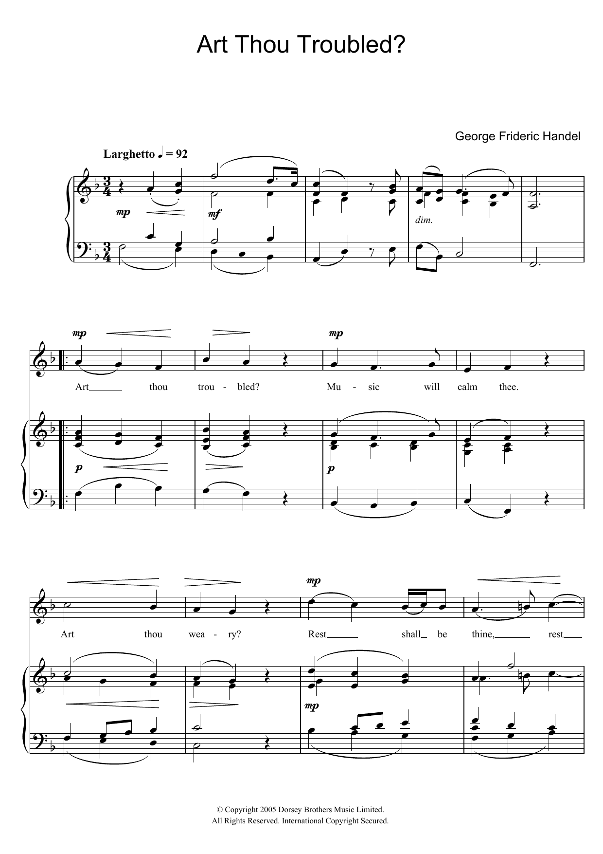 Produktbild zu: Art Thou Troubled? (from Rodelinda)