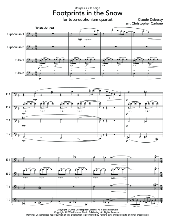 Product gallery: Page 1 of 11 Footprints in the Snow, , (Tuba Quartett EETT)