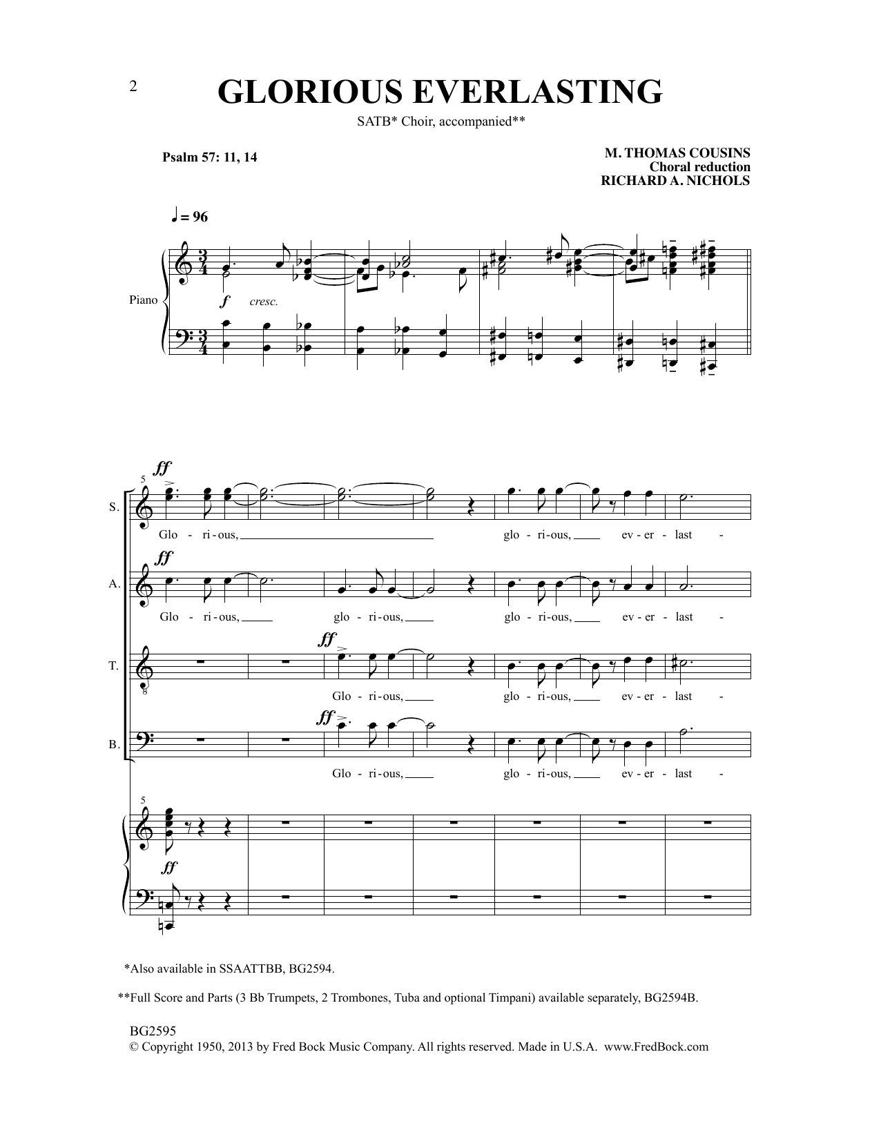 Product picture to: Glorious Everlasting (arr. Richard A. Nichols)