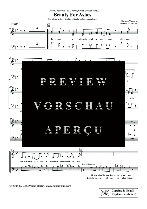 Produktgalerie: Seite 3 von 11 Beauty For Ashes, , Gemischter Chor SAB und Klavier