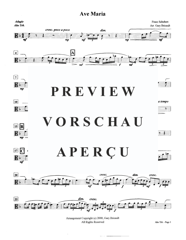 Product gallery: Page 11 of 11 Ave Maria, , Trombone Sextet