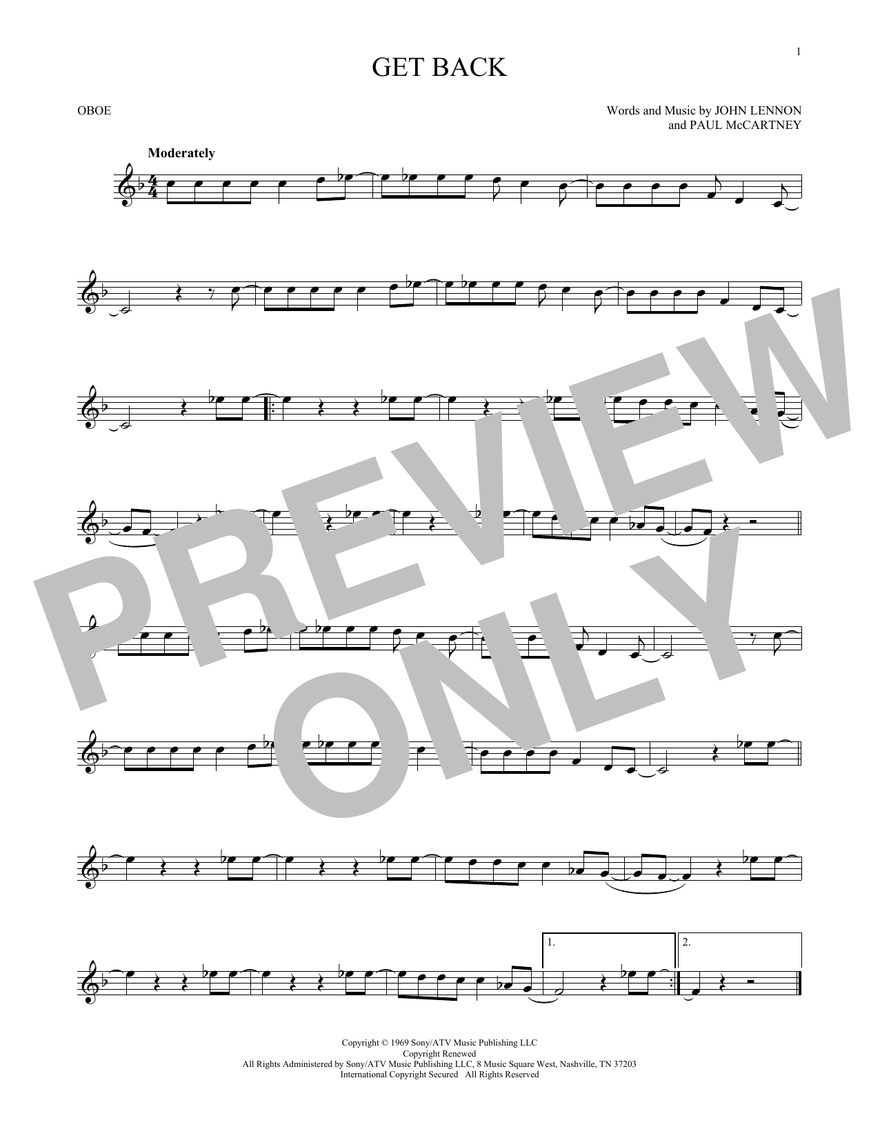 Produktgalerie: Seite 1 von 1 Get Back, The Beatles, Oboe