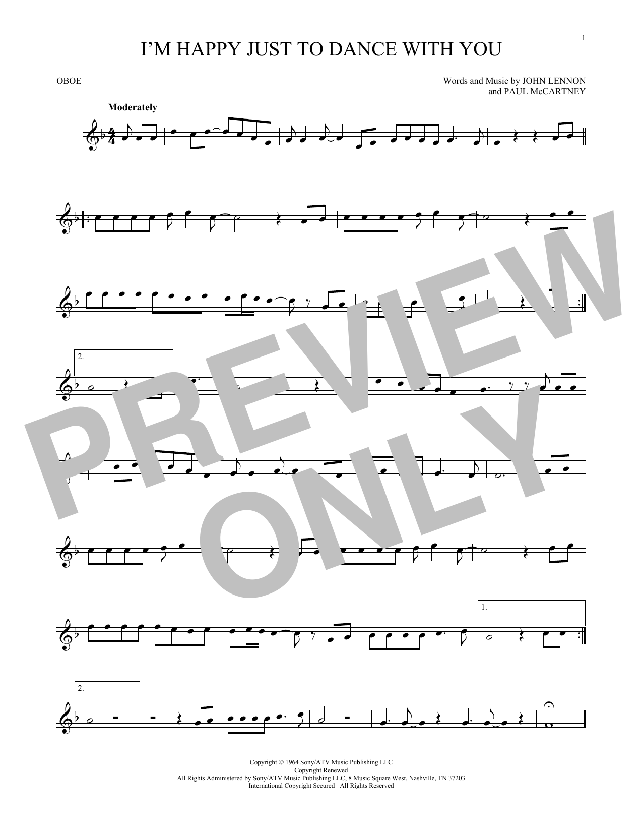 Produktgalerie: Seite 1 von 1 I'm Happy Just To Dance With You, The Beatles, Oboe