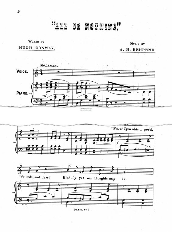 Produktgalerie: Seite 1 von 1 All Or Nothing, A. H. Behrend, Gesang, Klavier