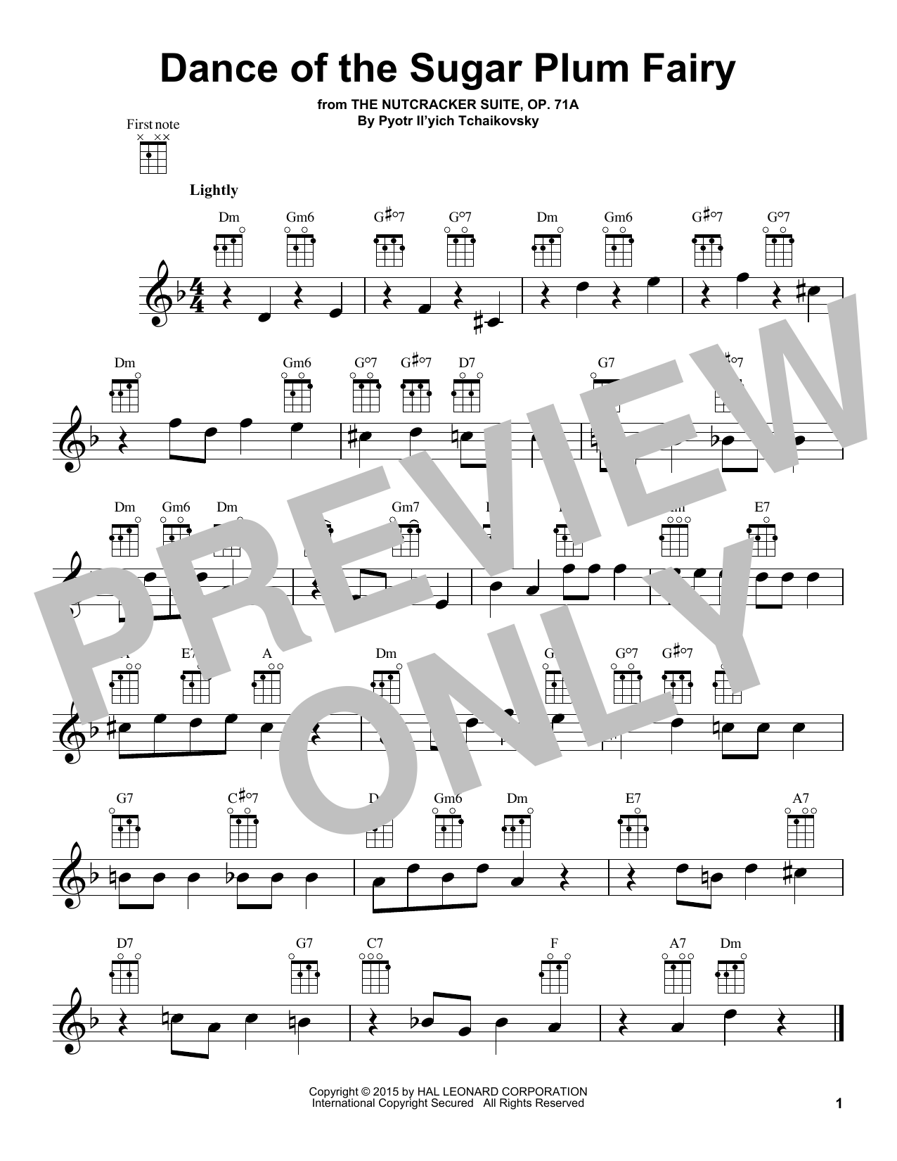 Product gallery: Page 1 of 1 Dance Of The Sugar Plum Fairy, Op. 71a (from The Nutcracker), Pyotr Il'yich Tchaikovsky