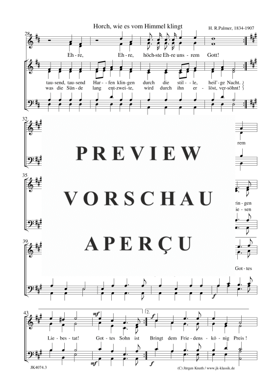 gallery: Horch, wie es vom Himmel klingt, , (Gemischter Chor)