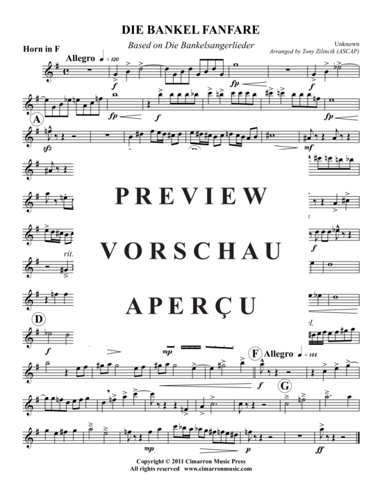 Produktgalerie: Seite 5 von 9 Die Bankel Fanfare , , (Blechbläserquintett)