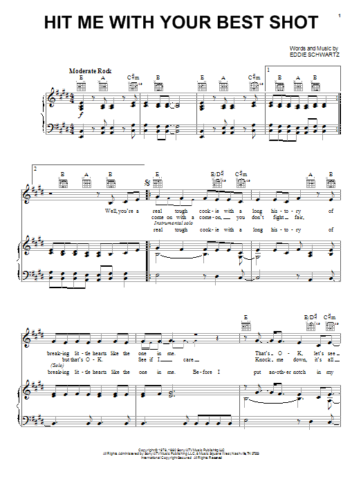 Produktgalerie: Seite 1 von 1 Hit Me With Your Best Shot, Pat Benatar, Gesang, Gitarre, Klavier