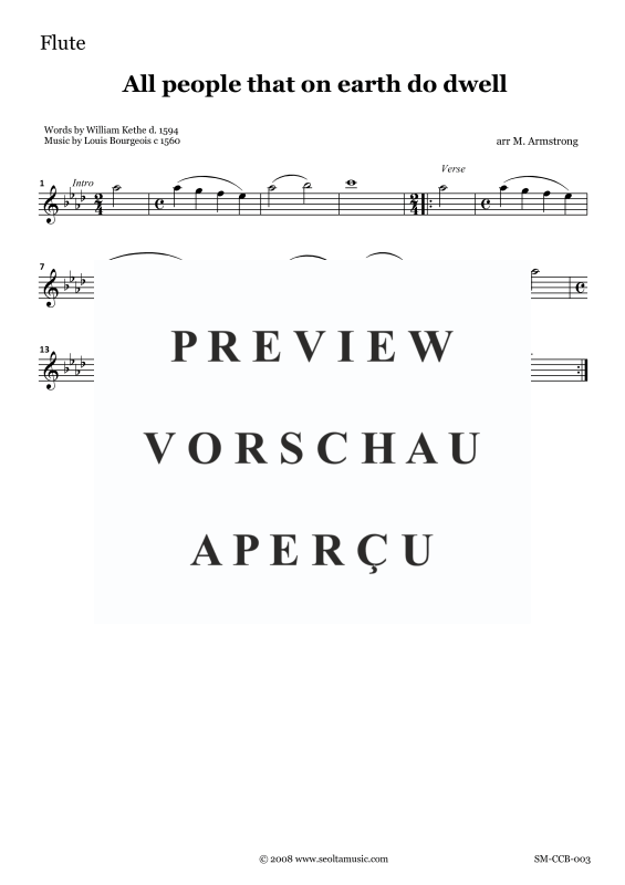 Produktgalerie: Seite 10 von 11 All people that on earth do dwell, , Hymne für Gemischter Chor und Concert Band