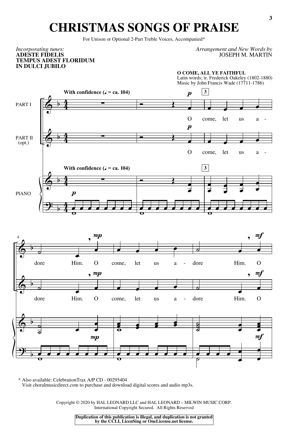 Produktbild zu: Christmas Songs Of Praise (arr. Joseph M. Martin)