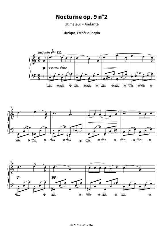 Produktgalerie: Seite 1 von 6 Nocturne op. 9 n°2 - Ut majeur · Andante · simplifié, , Klavier Solo